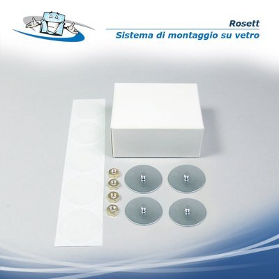Fisso Rosett - Disco di fissaggio per il montaggio di distanziali su vetro