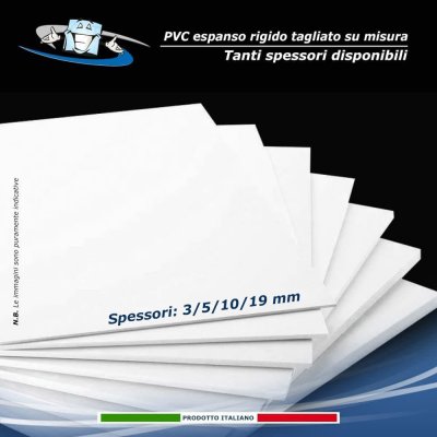 Lastre in PVC espanso rigido - forex bianco 3/5/10/19 mm, taglio pannelli su misura, dimensioni e finiture personalizzabili