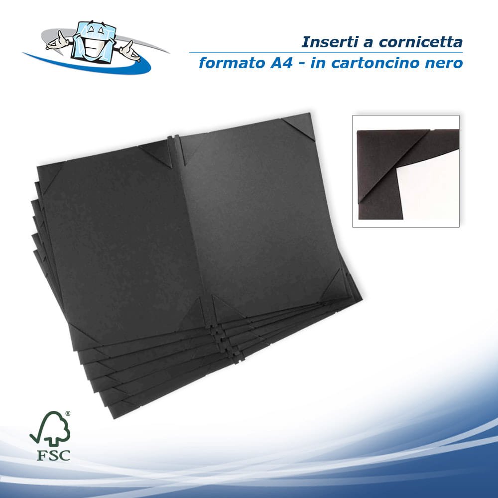 copy of Cornicetta nera composta da 4 pagine in formato A4 (21x29,7 cm) per  menu window