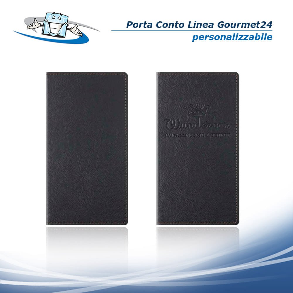 Linea Gourmet24 - Porta Conto (L 13,5 x H 20 cm) in Ecopelle personalizzabile