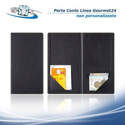 Linea Gourmet24 - Porta Conto (L 13,5 x H 20 cm) in Ecopelle personalizzabile