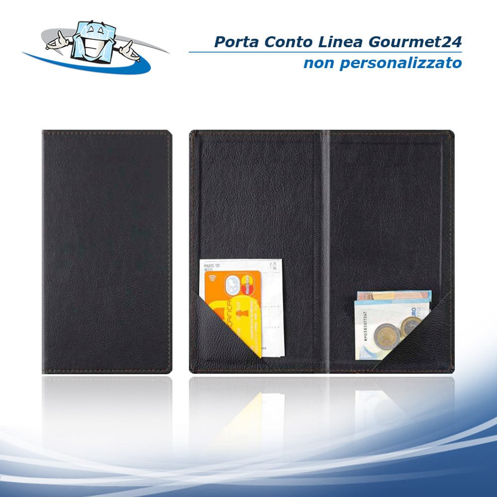 Linea Gourmet24 - Porta Conto (L 13,5 x H 20 cm) in Ecopelle personalizzabile