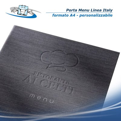 Linea Italy - Porta menu A4 (L 23 x H 32 cm) personalizzabile in cartoncino rivestito