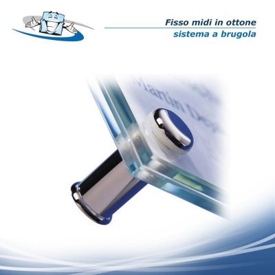Fisso Midi - Distanziale a parete per lastre, targhe e pannelli di medie dimensioni cromo