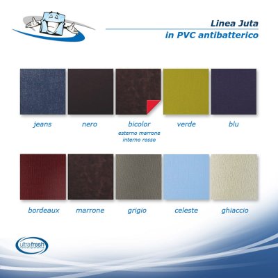 Linea Juta - Note Menu in PVC antibatterico in 2 formati con etichetta personalizzabile - palette colori