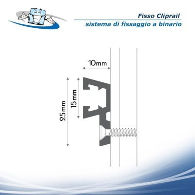 Fisso Cliprail - sistema di montaggio in alluminio per targhe