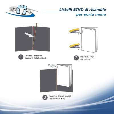 Listelli BIND di ricambio per porta menu, confezione da 5 pezzi