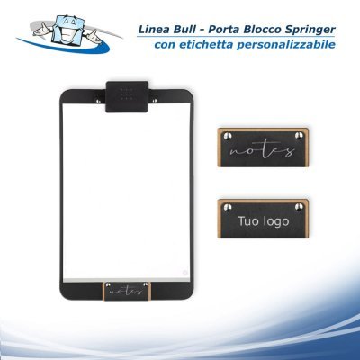 Linea Bull - Porta blocco "Notes" Springer in vera pelle rigenerata - etichette