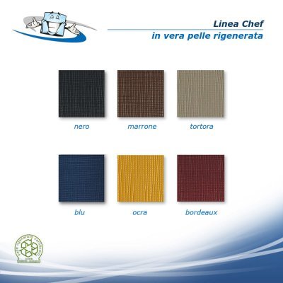 Linea Chef - Tovagliette ovali e rotonde in diversi colori e formati in vera pelle rigenerata - palette colori