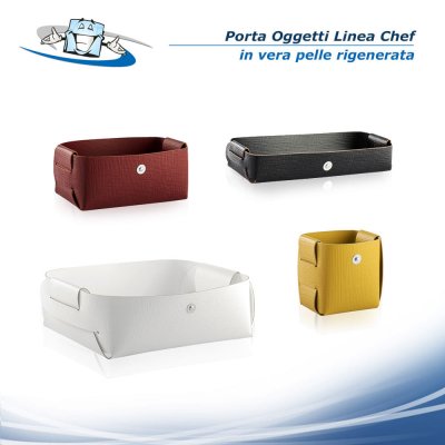 Linea Chef - Porta oggetti Agile in 4 misure in vera pelle rigenerata