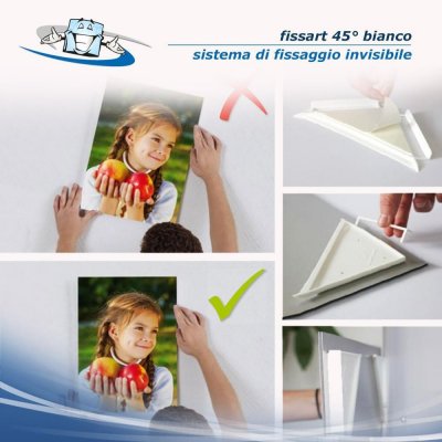 fissart 45° bianco - Sistema di fissaggio invisibile