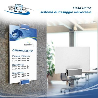 Fisso Unico - Sostegno in plastica per pannelli e targhe