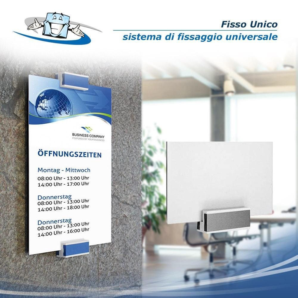 Fisso Unico - Sostegno in plastica per pannelli e targhe