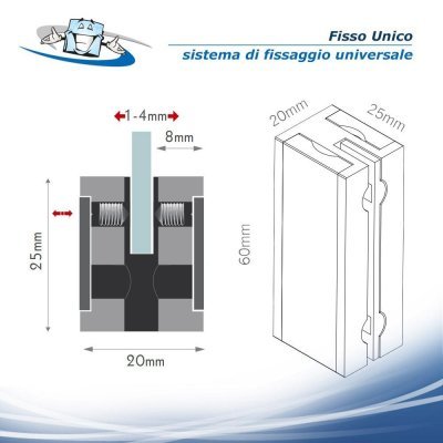 Fisso Unico - Sostegno in plastica per pannelli e targhe