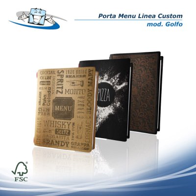 Linea Custom - Porta menu Golfo (16,5 x 23,1 cm) in fibra di cellulosa