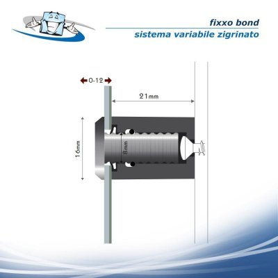 Fixxo Bond nero - Distanziale in acciaio zigrinato per uso esterno