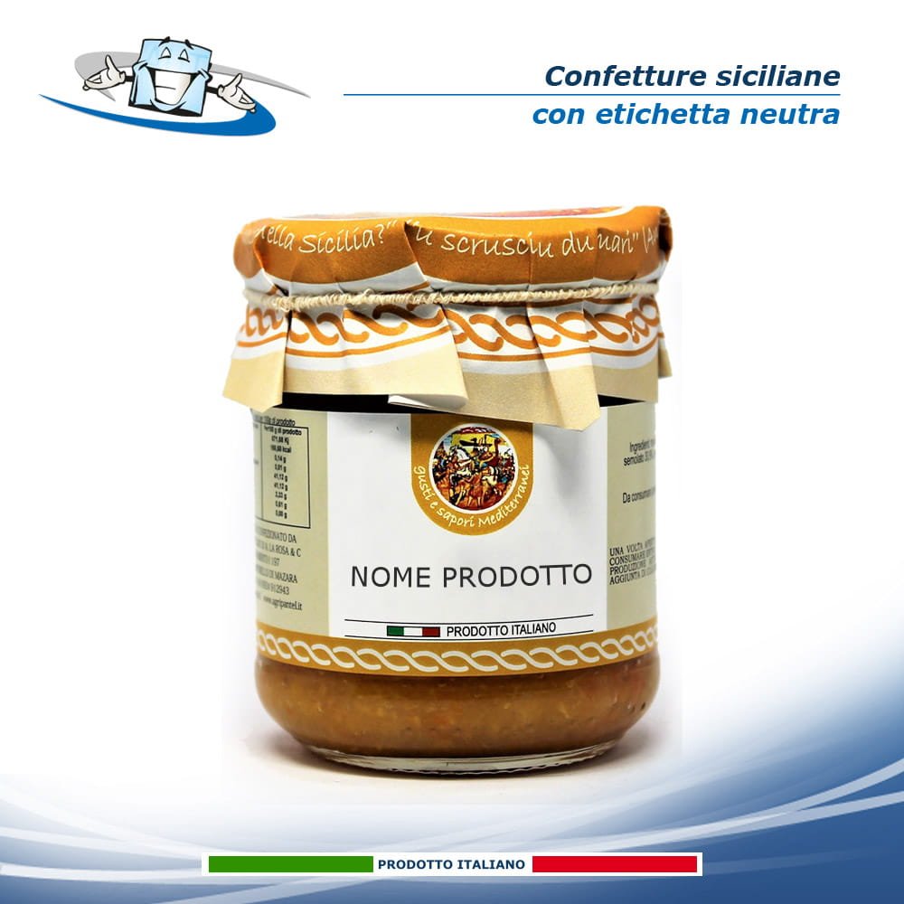 Confetture siciliane di frutta con etichetta neutra