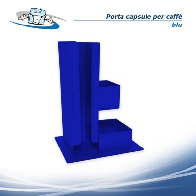 Porta capsule per caffè in plexiglass - blu