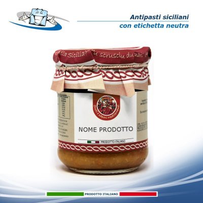 Antipasti tipici siciliani con etichetta neutra