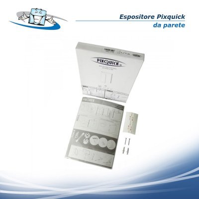 Pixquick - Espositore monofacciale porta informazioni e opuscoli curvo da parete in vari formati