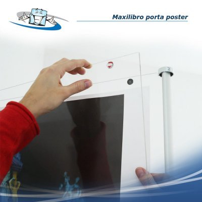Maxilibro - Supporto porta poster da parete o da terra con tasche bifacciali