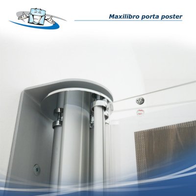 Maxilibro - Supporto porta poster da parete o da terra con tasche bifacciali