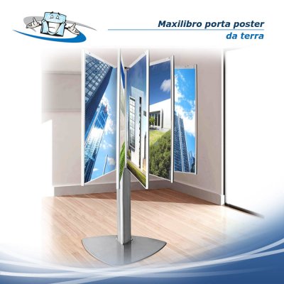 Maxilibro - Supporto porta poster da terra con tasche bifacciali