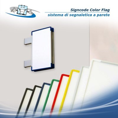 Signcode Color Flag - Targa a bandiera bifacciale in diversi colori