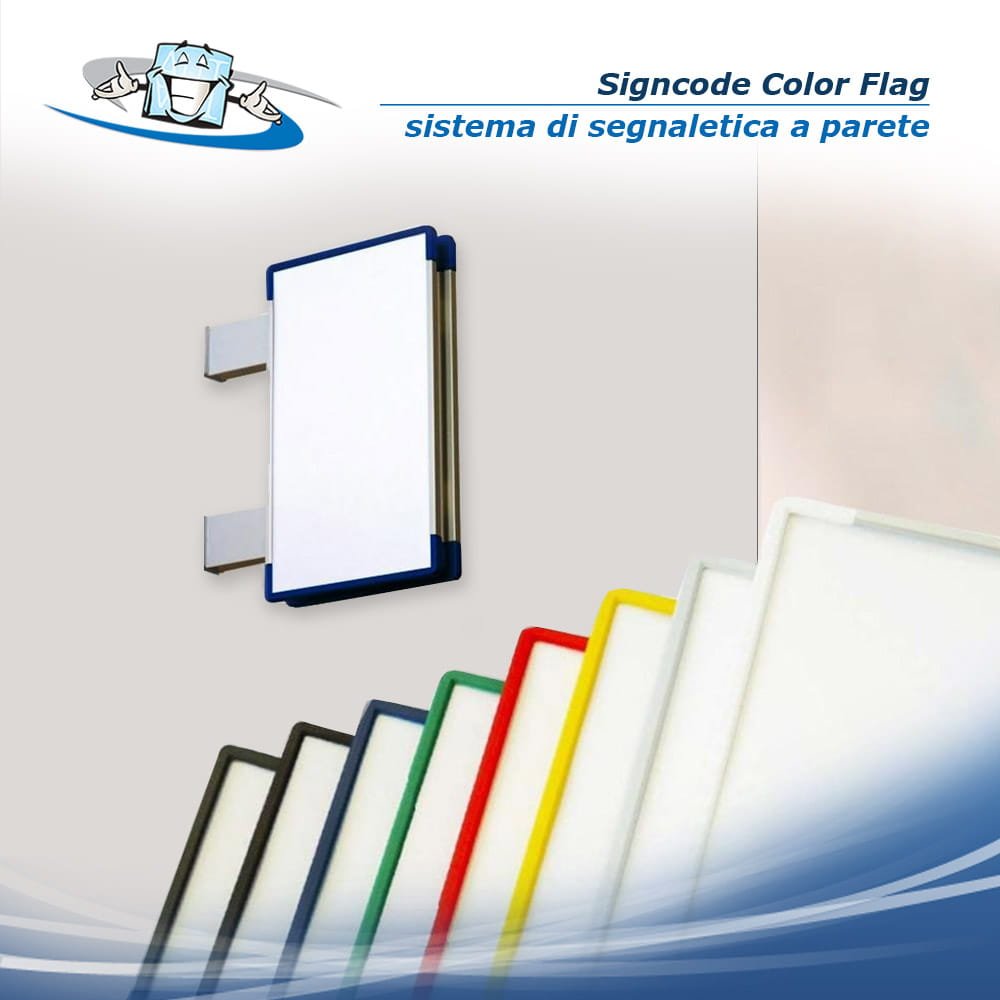 Signcode Color Flag - Targa a bandiera bifacciale in diversi colori
