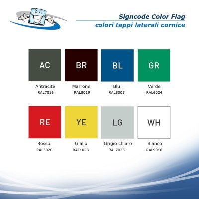 Signcode Color Flag - Targa a bandiera bifacciale in diversi colori