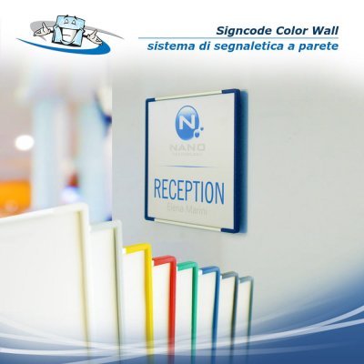 Signcode Color Wall - Sistema di segnaletica intercambiabile a parete