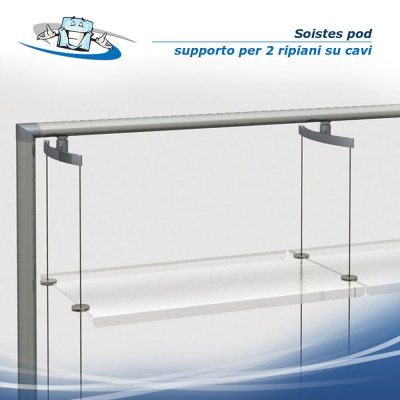 Soistes pod - Supporto per due ripiani su cavi