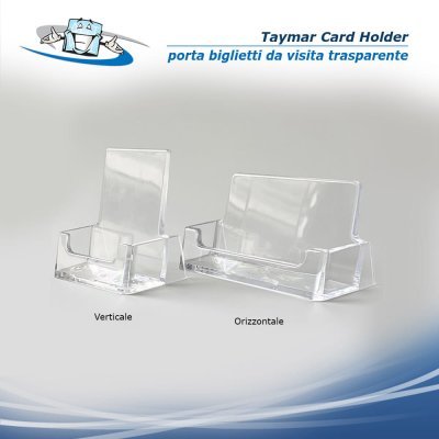 Taymar Card Holder - Porta biglietti da visita trasparente da banco