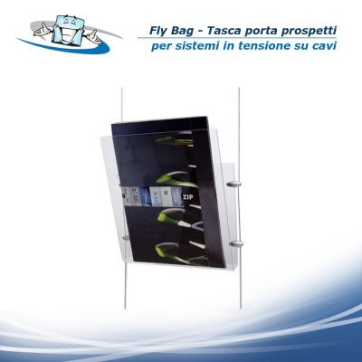 Fly Bag - Tasca porta prospetti trasparente per sistemi in tensione su cavi