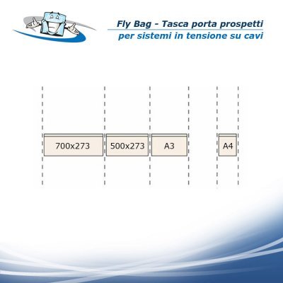 Fly Bag - Tasca porta prospetti trasparente per sistemi in tensione su cavi
