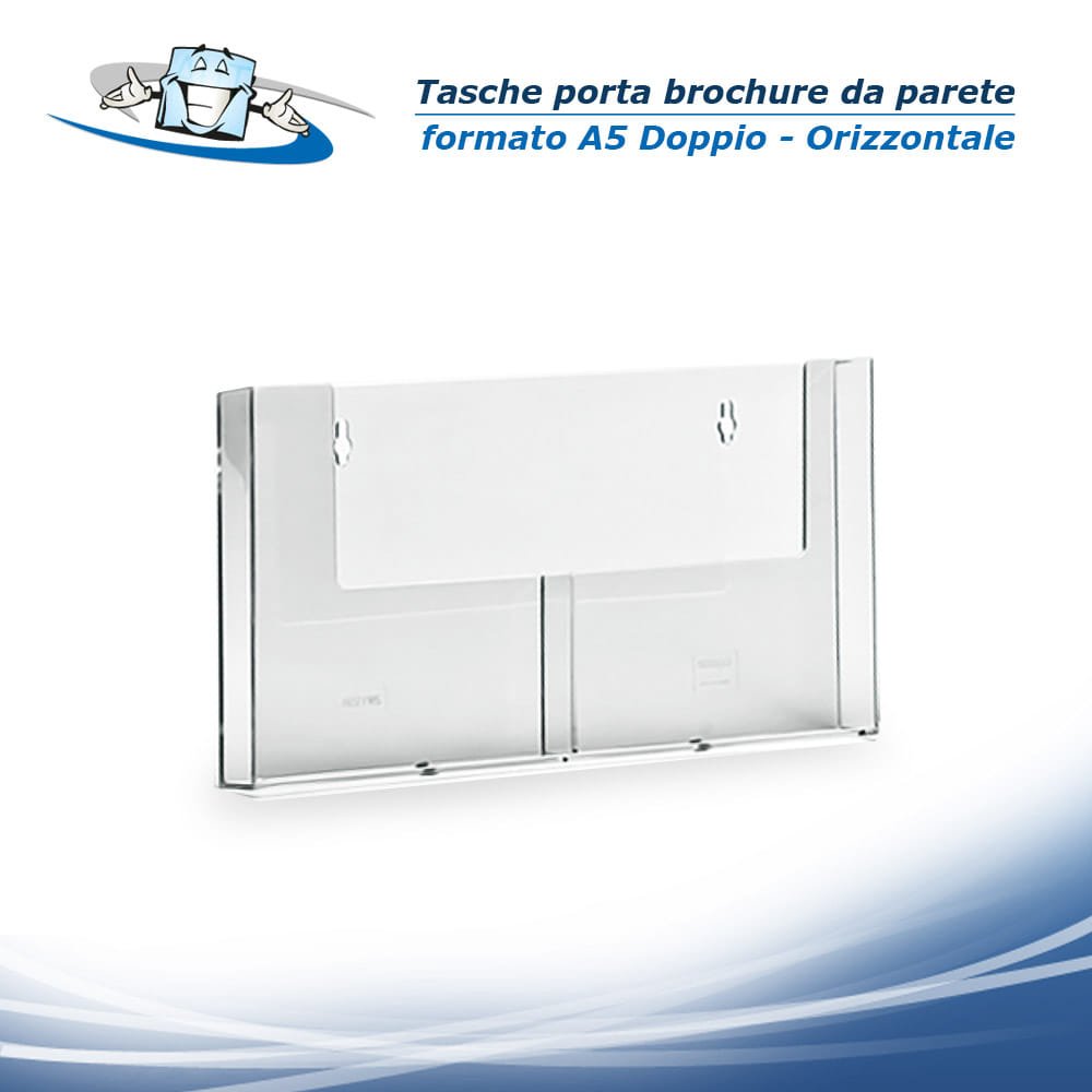 Taymar wall - Tasca porta brochure, riviste, depliant trasparente da appendere alla parete