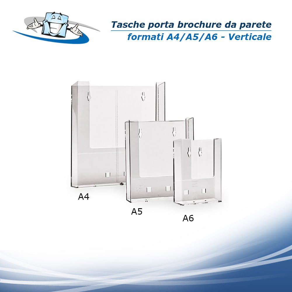 Taymar wall - Tasca porta brochure, riviste, depliant trasparente da appendere alla parete