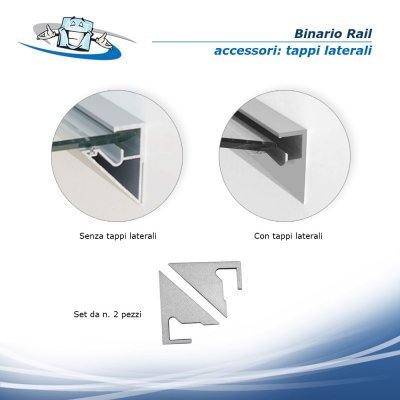 Binario Rail - Profilo a parete in alluminio per ripiani