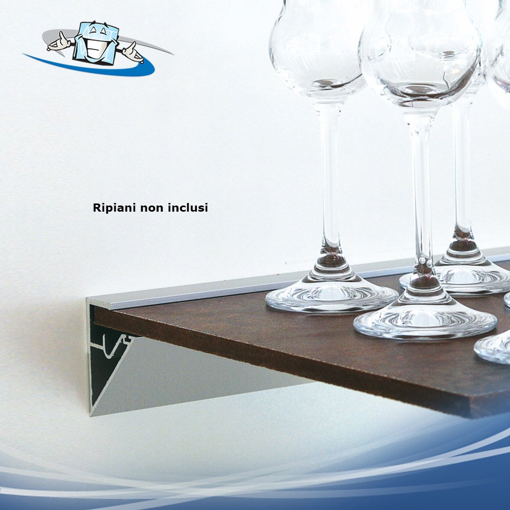 Binario Rail - Profilo a parete in alluminio per ripiani