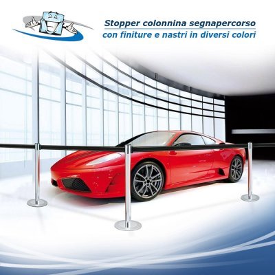 Stopper segnapercorso - Sistema guidalinee completo di tubi e nastri personalizzabili in vari colori
