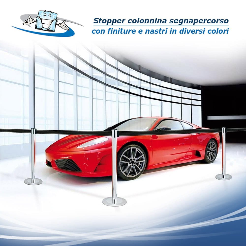 Stopper segnapercorso - Sistema guidalinee completo di tubi e nastri personalizzabili in vari colori
