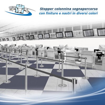 Stopper segnapercorso - Sistema guidalinee completo di tubi e nastri personalizzabili in vari colori