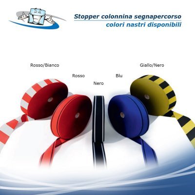 Stopper segnapercorso - Sistema guidalinee completo di tubi e nastri personalizzabili in vari colori
