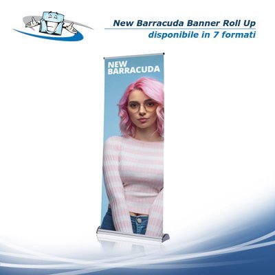 New Barracuda Banner Roll Up monofacciale varie misure regolabile in altezza con personalizzazione inclusa