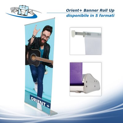 Orient+ Banner Roll Up monofacciale varie misure regolabile in altezza con personalizzazione inclusa
