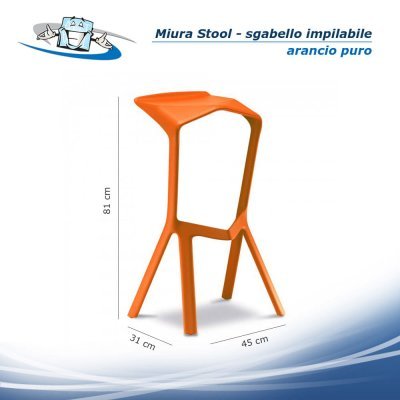 Miura Stool - Sgabello impilabile per esterno ed interno in diversi colori