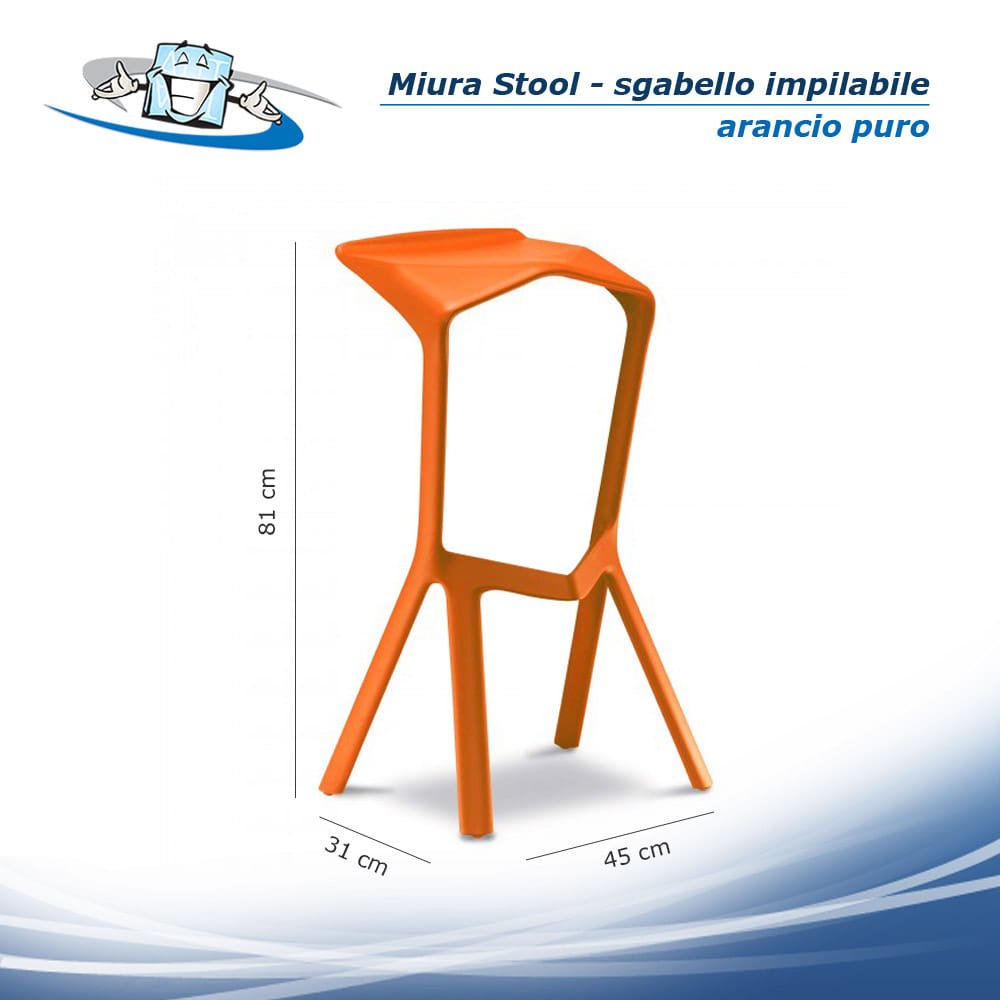 Miura Stool - Sgabello impilabile per esterno ed interno in diversi colori