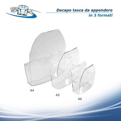 Dacapo tasca da appendere porta depliant multiuso in vari formati