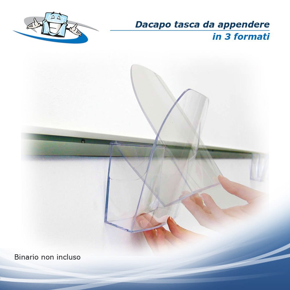 Dacapo tasca da appendere porta depliant multiuso in vari formati