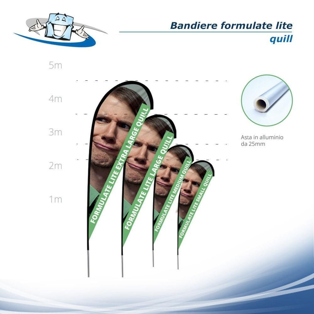 Bandiere - Formulate Lite Quill personalizzabili con asta in alluminio